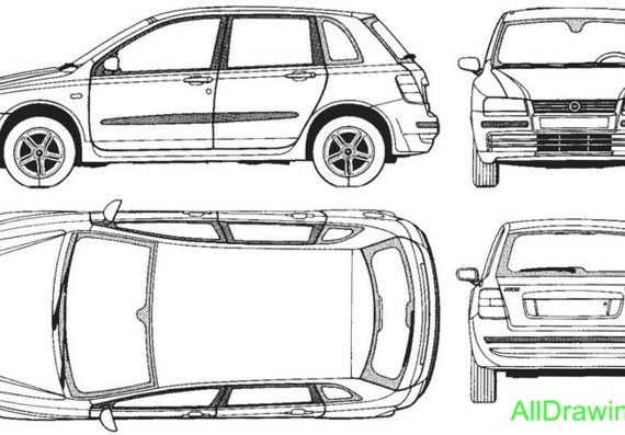 Fiat Stilo 5-Door (2005) (Fiat Stylo 5-door (2005)) - drawings (drawings) of the car